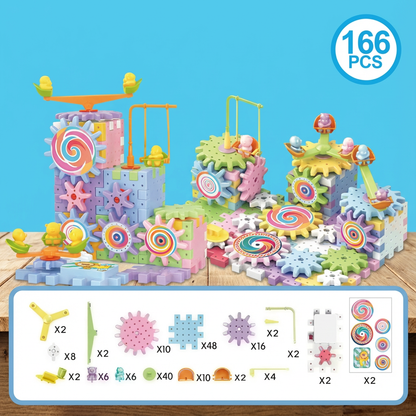 Electric Gears 3D Puzzle Model Building Kits Plastic Brick Blocks Educational