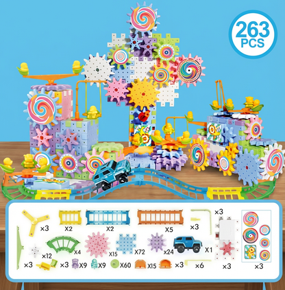 Electric Gears 3D Puzzle Model Building Kits Plastic Brick Blocks Educational