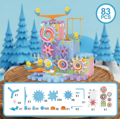 Electric Gears 3D Puzzle Model Building Kits Plastic Brick Blocks Educational