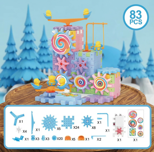 Electric Gears 3D Puzzle Model Building Kits Plastic Brick Blocks Educational