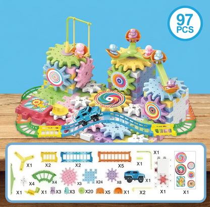 Electric Gears 3D Puzzle Model Building Kits Plastic Brick Blocks Educational