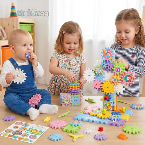 Electric Gears 3D Puzzle Model Building Kits Plastic Brick Blocks Educational