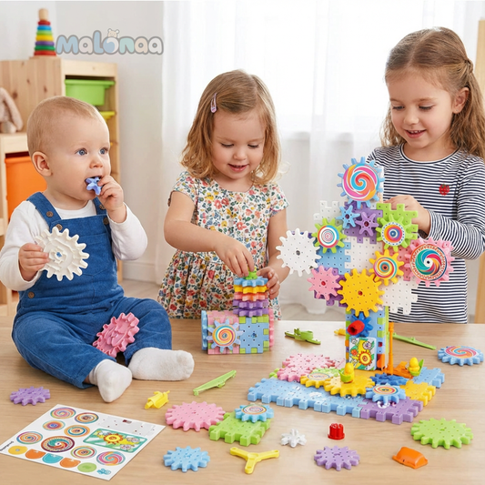 Electric Gears 3D Puzzle Model Building Kits Plastic Brick Blocks Educational