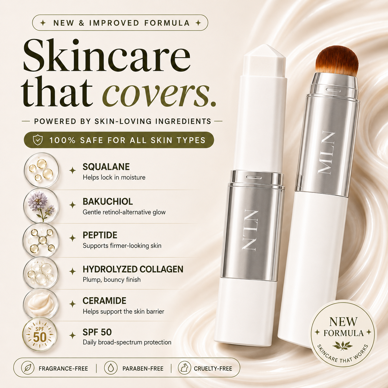 MLN™ Korean Color-Changing Foundation Stick